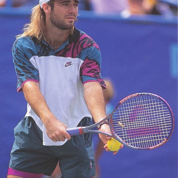Nike Challenge Court 1992 Andre Agassi Teal/Purple Set - Picture 2 of 2